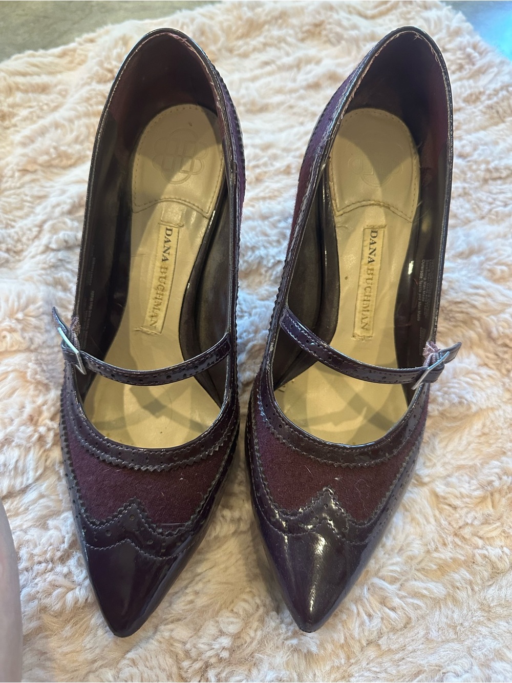 Dana Buchman Plum Pointed Mary Jane Pumps